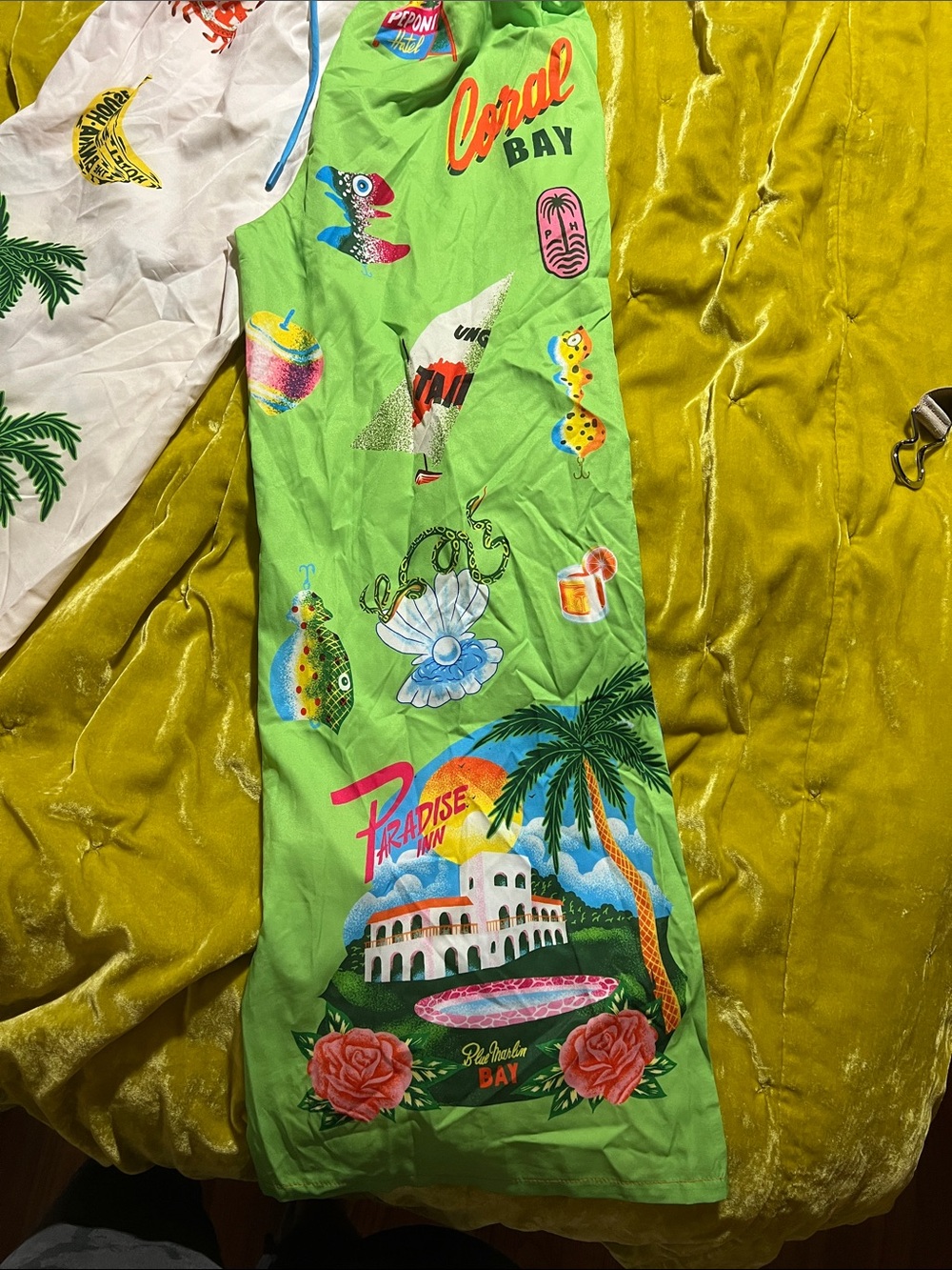 SUNDAYUP Bright Colorful Floral Print Silky Pleated Palazzo Pants - Picture 6 of 7
